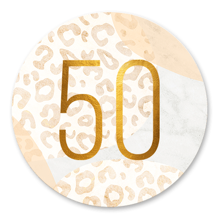 Gouden 50 met marmer en panter abstract